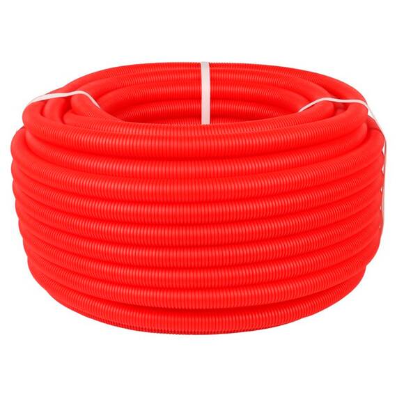 Труба гофрированная CorrugatedPipe 28mm 50м, красная, VALFEX, фото 