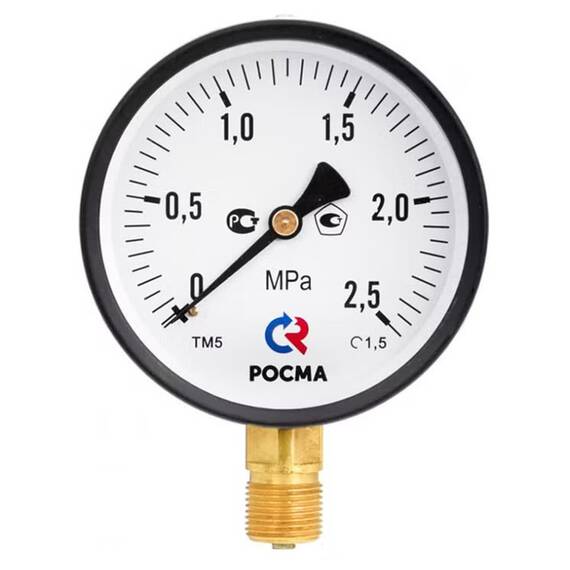 Манометр Росма ТМ-510Р.00 радиальный Дк100мм 0-0,6 МПа кл.1,5 G1/2" 00000006832, фото 