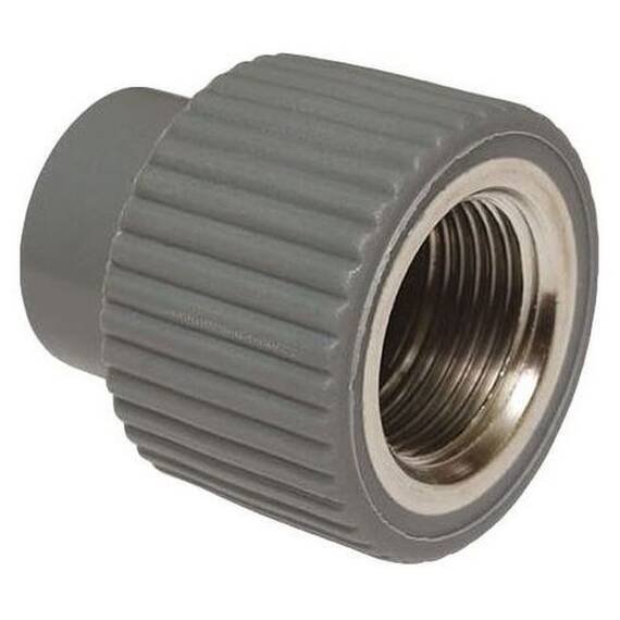 Муфта TEBO сер. PP-R комбинированная 20x1/2" ВР (40/200), арт. 031023402, фото 