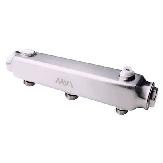 Коллектор MVI ML.403.06 из нержавеющей стали, м/ц расстояние 100мм,1"x1/2" 3 вых., фото 