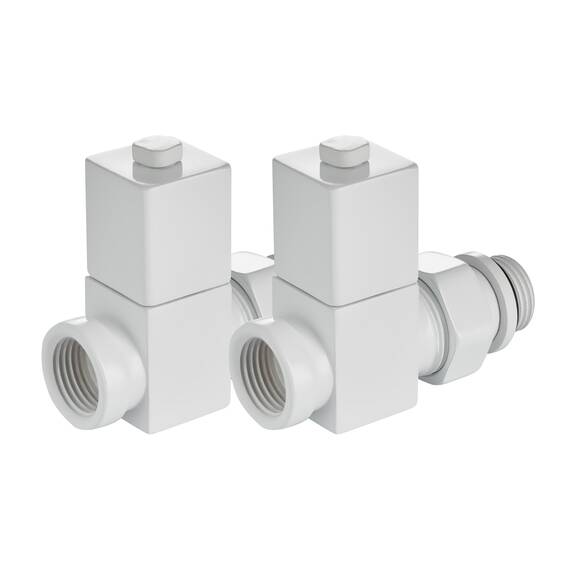 Набор дизайн-вентилей Royal Thermo CUBE, прямой (белый) 1/2", фото , изображение 6