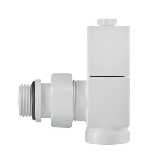 Набор дизайн-вентилей Royal Thermo CUBE, угловой (белый) 1/2", фото , изображение 7