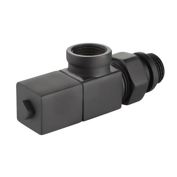 Набор дизайн-вентилей Royal Thermo CUBE, осевой (черный) 1/2", фото , изображение 7
