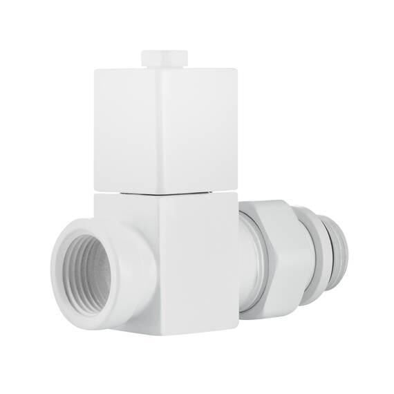 Набор дизайн-вентилей Royal Thermo CUBE, прямой (белый) 1/2", фото , изображение 8