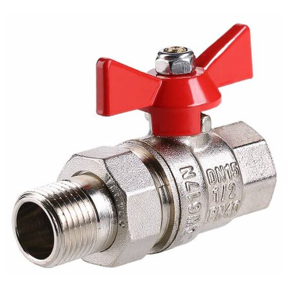 Кран шар. Valtec VT.227.N.06 BASE ВН 1" с американкой бабочка, фото , изображение 3