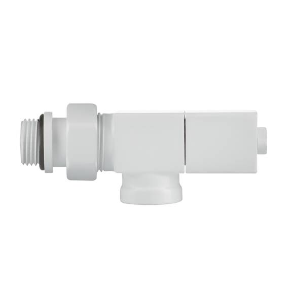 Набор дизайн-вентилей Royal Thermo CUBE, осевой (белый) 1/2", фото , изображение 8