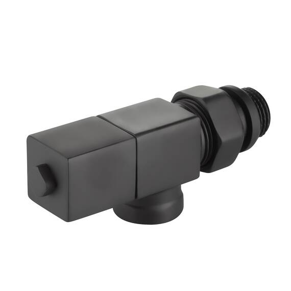 Набор дизайн-вентилей Royal Thermo CUBE, осевой (черный) 1/2", фото , изображение 5
