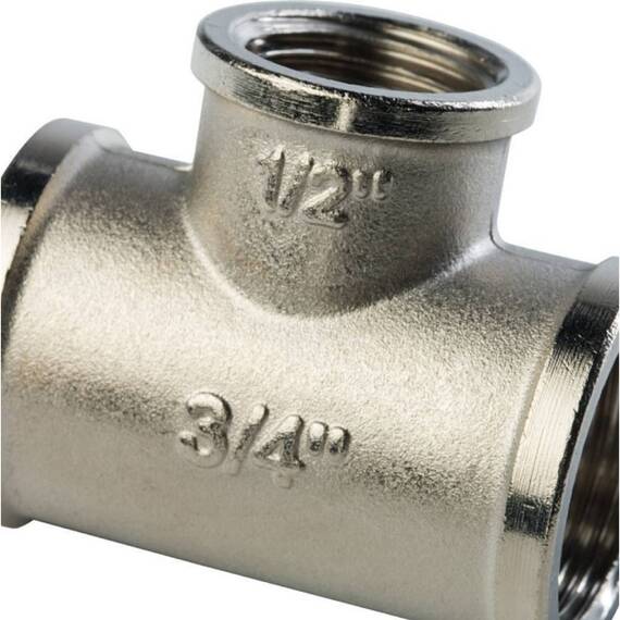 Тройник переходной STOUT никелированный ВВ 3/4"х1/2"х3/4", фото , изображение 4