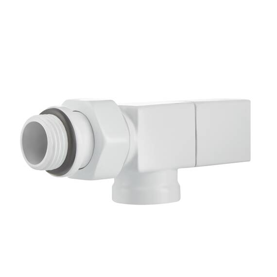 Набор дизайн-вентилей Royal Thermo CUBE, осевой (белый) 1/2", фото , изображение 6