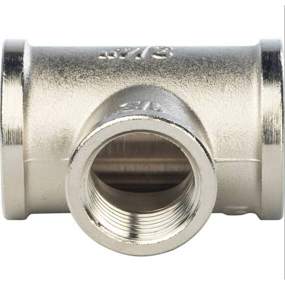 Тройник переходной STOUT никелированный ВВ 3/4"х1/2"х3/4", фото , изображение 2
