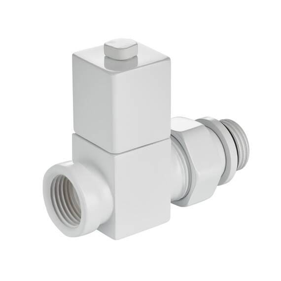 Набор дизайн-вентилей Royal Thermo CUBE, прямой (белый) 1/2", фото , изображение 5