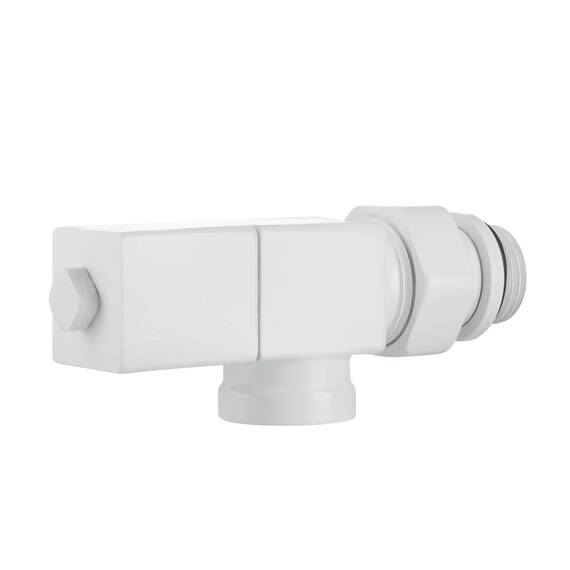 Набор дизайн-вентилей Royal Thermo CUBE, осевой (белый) 1/2", фото , изображение 7