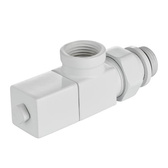Набор дизайн-вентилей Royal Thermo CUBE, осевой (белый) 1/2", фото , изображение 3