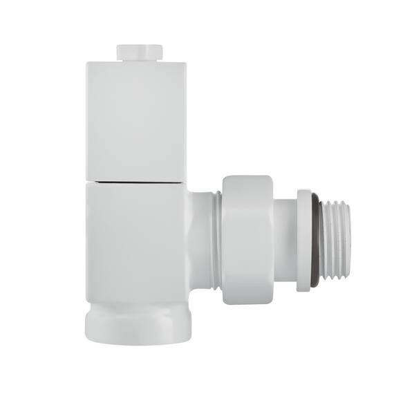 Набор дизайн-вентилей Royal Thermo CUBE, угловой (белый) 1/2", фото , изображение 8