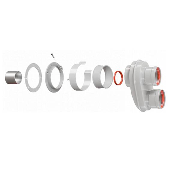 Адаптер моноблочный Royal Thermo 60/100 для перехода на двухтрубную систему 80/80 (универсальный), фото , изображение 4