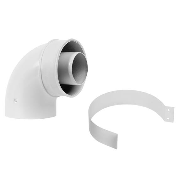 Отвод коаксиальный промежуточный Royal Thermo 60/100, 90 гр. M/M, подкл. через хомут, фото , изображение 6