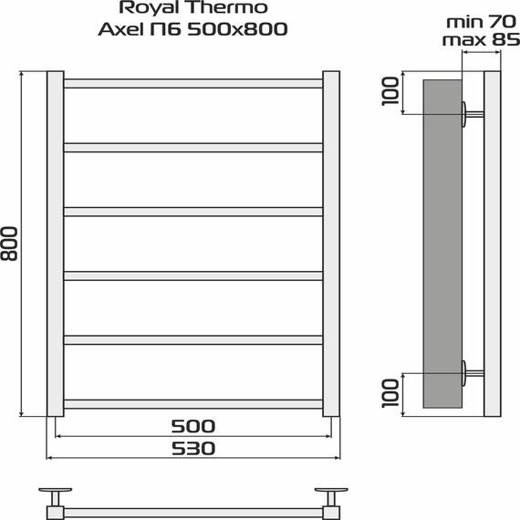 Полотенцесушитель Royal Thermo Axel П6 500х800 стальной, фото , изображение 8