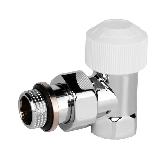 Набор термостатический для радиатора угловой Royal Thermo Design 1/2"М30х1,5 (Хром), фото , изображение 2