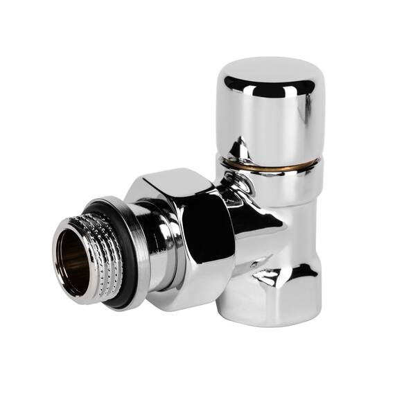 Набор термостатический для радиатора угловой Royal Thermo Design 1/2"М30х1,5 (Хром), фото , изображение 3