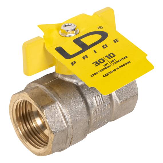 Кран шаровой латунный LD Pride 47.20.В-В.Б GAS (бабочка), фото , изображение 7