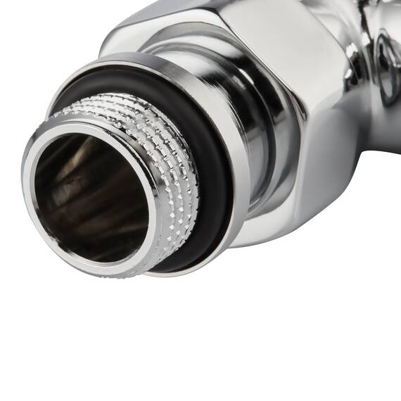 Набор термостатический для радиатора осевой Royal Thermo Design Pro 15 мм М30х1,5 (Хром), фото , изображение 4