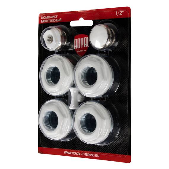 Комплект монтажный Royal Thermo 1”х 1/2" белый, фото 