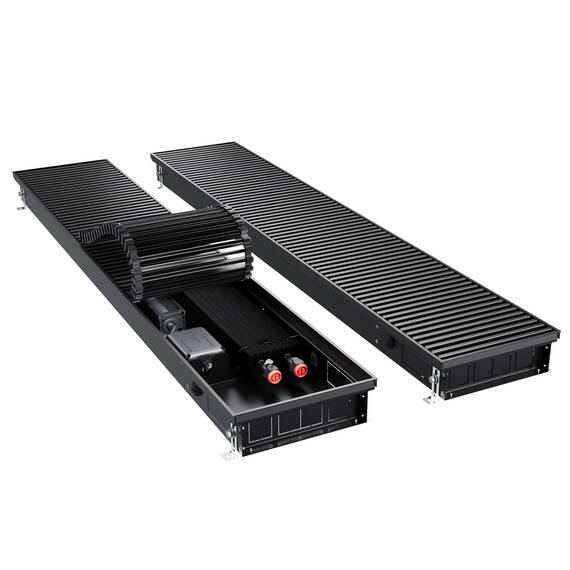 Конвектор внутрипольный Royal Thermo ATRIUM TURBO-80/250/1400-DG-U-BL, фото 