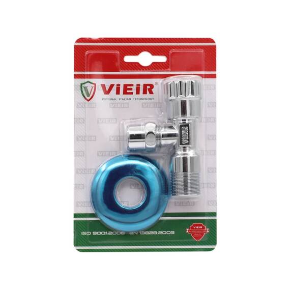 Вентиль VIEIR угловой 1/2"x3/4" хром. с отражалелем (120/1) VER58, фото 