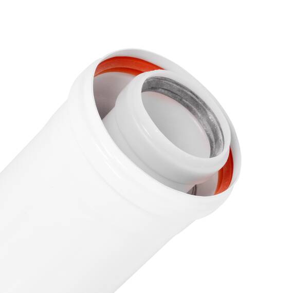 Удлинитель коаксиального дымохода раструбн. Royal Thermo 60/100, 1000 мм для конденсационных котлов, фото , изображение 3