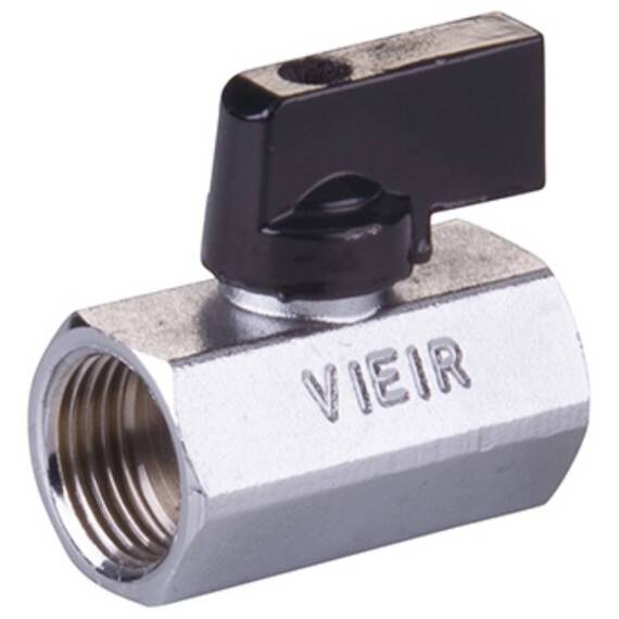 Кран VIEIR мини 1/2" ВВ, черная ручка (100/25) VR170, фото 