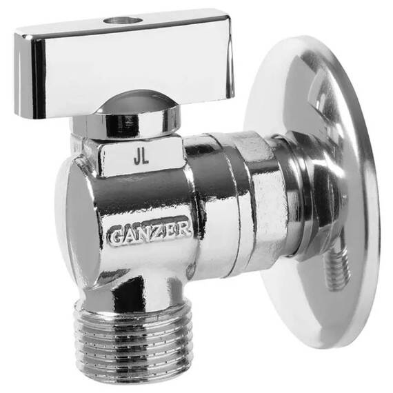 Кран VIEIR LUX Ganzer шаровый угловой 1/2"x1/2" хром. с отражалелем (60/1) GZR33, фото 