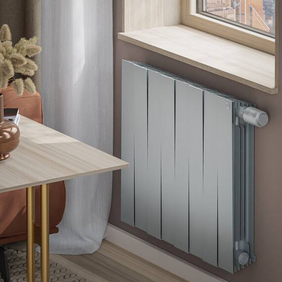 Радиатор Royal Thermo PianoForte 500 Silver Satin VDR80 - 8 секц., фото , изображение 4