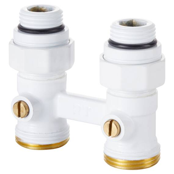 Узел нижнего подключения Royal Thermo прямой 1/2"х3/4" EK (белый), фото 