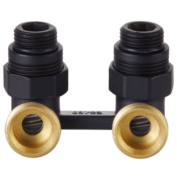 Узел нижнего подключения Royal Thermo угловой 1/2"х3/4" EK (черный), фото , изображение 2