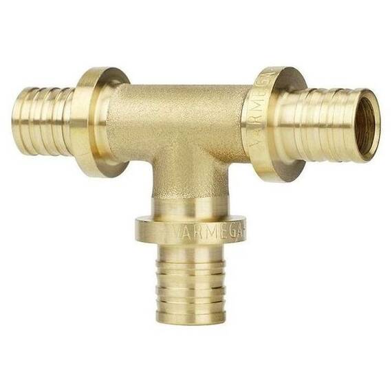 Тройник VARMEGA Slide-fit равносторонний, 25, аксиальный, латунь, VM50413, фото 