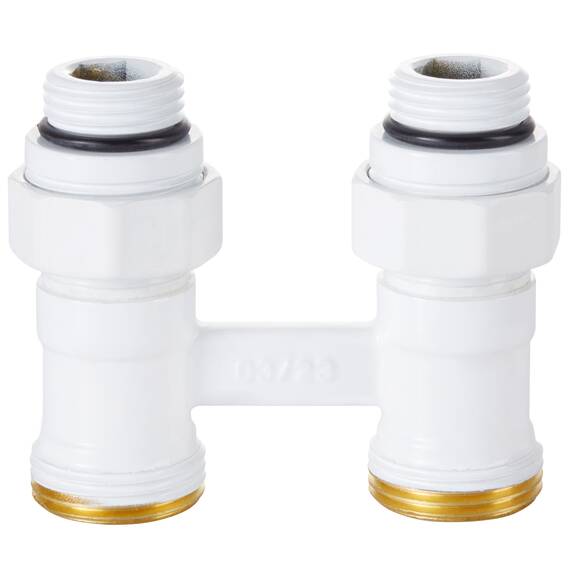 Узел нижнего подключения Royal Thermo прямой 1/2"х3/4" EK (белый), фото , изображение 3