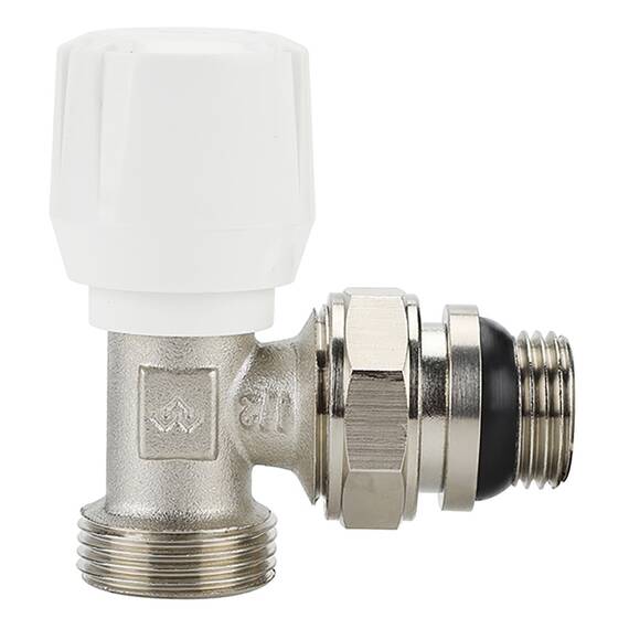 Клапан радиаторный VARMEGA 1/2" x 3/4"EK ручной, угловой с самоуплотняющимся полусгоном VM10012, фото , изображение 2