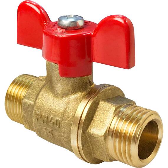Кран шаровой VALFEX для воды 3/4" НР/НР ручка-бабочка, латунный 11Б27фт1М (72/18), фото 