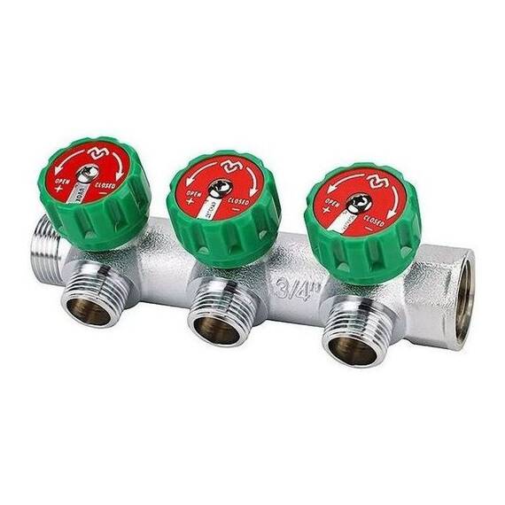 Коллектор регулирующий VARMEGA 3/4" 3 х 3/4"ЕК хромированный VM14613, фото 