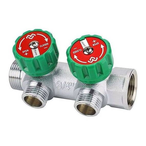 Коллектор регулирующий VARMEGA 3/4" 2 х 3/4"ЕК хромированный VM14612, фото 