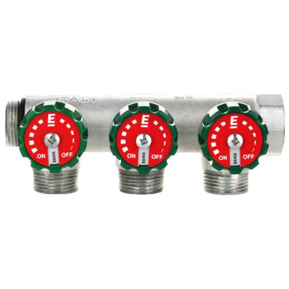 Коллектор модульный ELSEN 3/4" 3х3/4" ЕК TIN латунь, фото , изображение 2