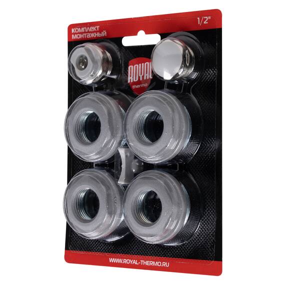 Комплект монтажный Royal Thermo 1”х 1/2" серебристый, фото 