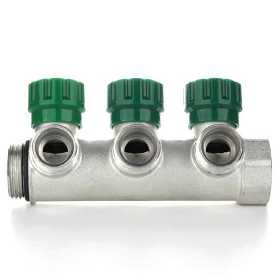 Коллектор модульный ELSEN 1" 4х3/4" ЕК TIN латунь, фото , изображение 3