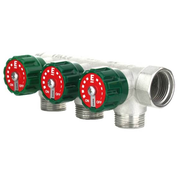Коллектор модульный ELSEN 3/4" 4х3/4" ЕК TIN латунь, фото 