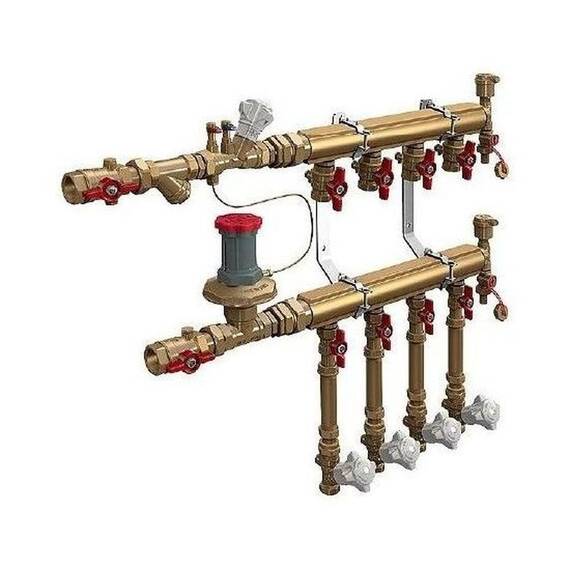Узел коллекторный Giacomini отопления этажный, подключение тип B3 1" x 1/2" / 7, GE553Y147, фото 
