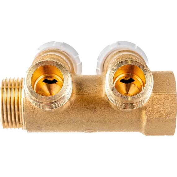 Коллектор сантехнический Giacomini с вентилями 3/4" x 1/2" /2, R585CY072, фото , изображение 3