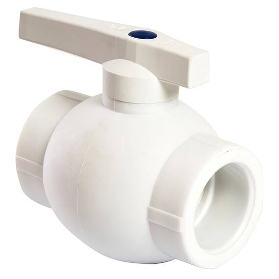 Кран шаровой THERMOLIGHT ручка PP-R 40 белый, фото 