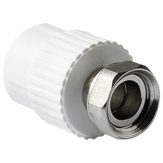 Муфта TEBO сер. PP-R с накидной гайкой 20x1/2" (50/300), арт. 031021701, фото 
