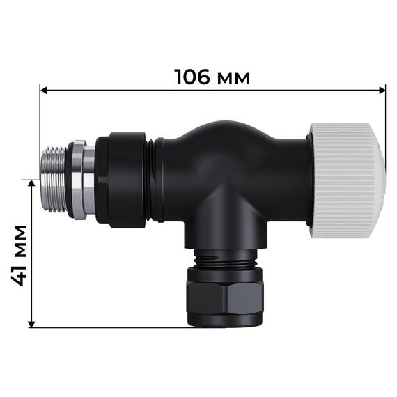 Набор термостатический осевой Royal Thermo Design Pro 15мм М30х1,5 (Черный), фото , изображение 4