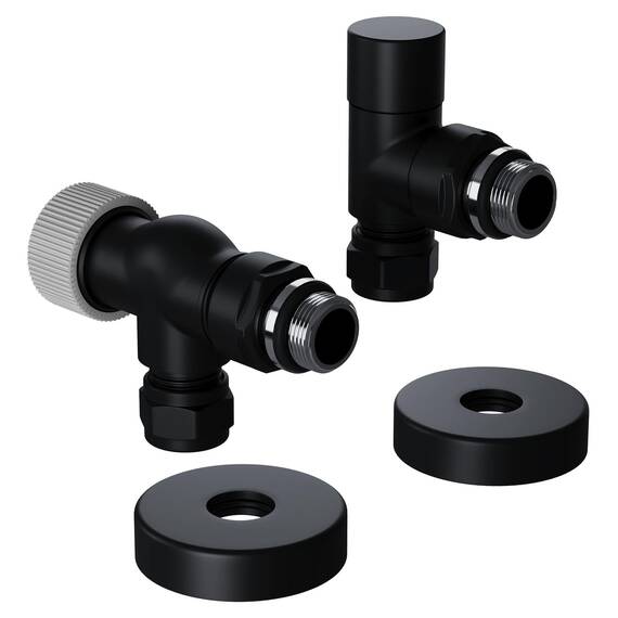 Набор термостатический осевой Royal Thermo Design Pro 15мм М30х1,5 (Черный), фото 